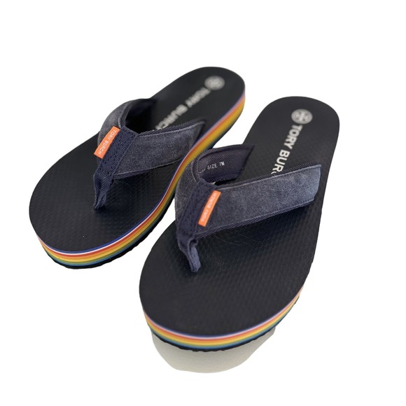 Tory Burch Shoes - Tory Burch 70's Platform Flip Flop Sandal Perfect Navy, Size 7